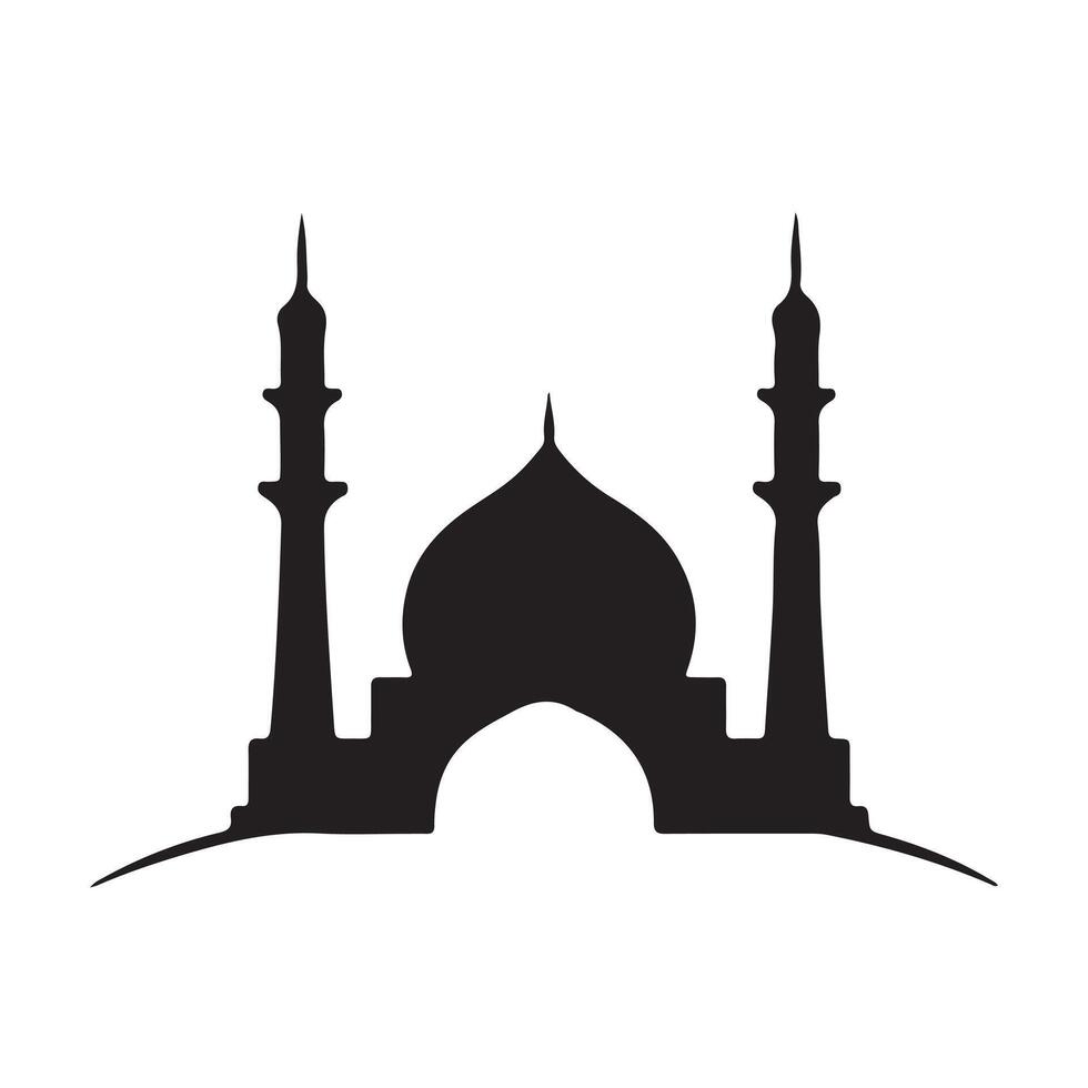 Abstract mosque with two minarets Icon or Logo Design Template vector