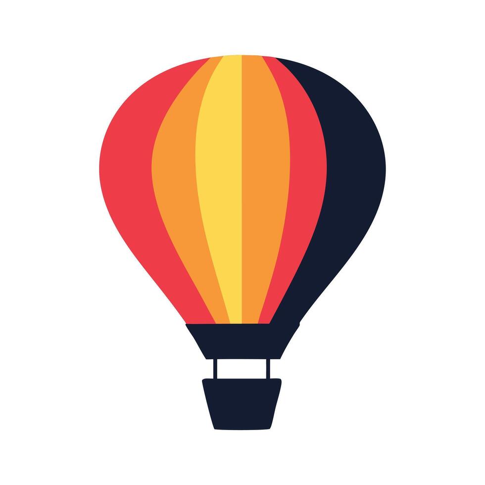 Abstract hot air balloon with stripes Icon or Logo Design Template vector