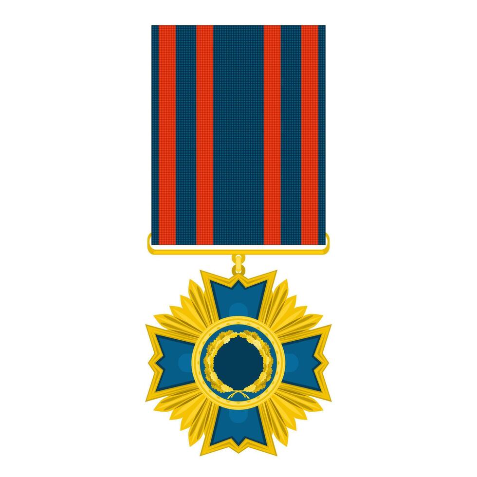gold medal cross with arrows country trident. stock image vector