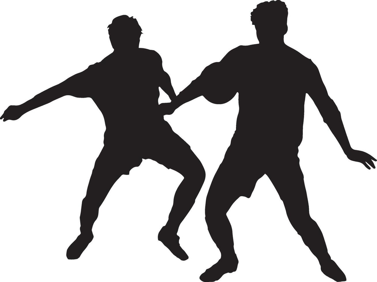 Soccer players in action silhouette. vector
