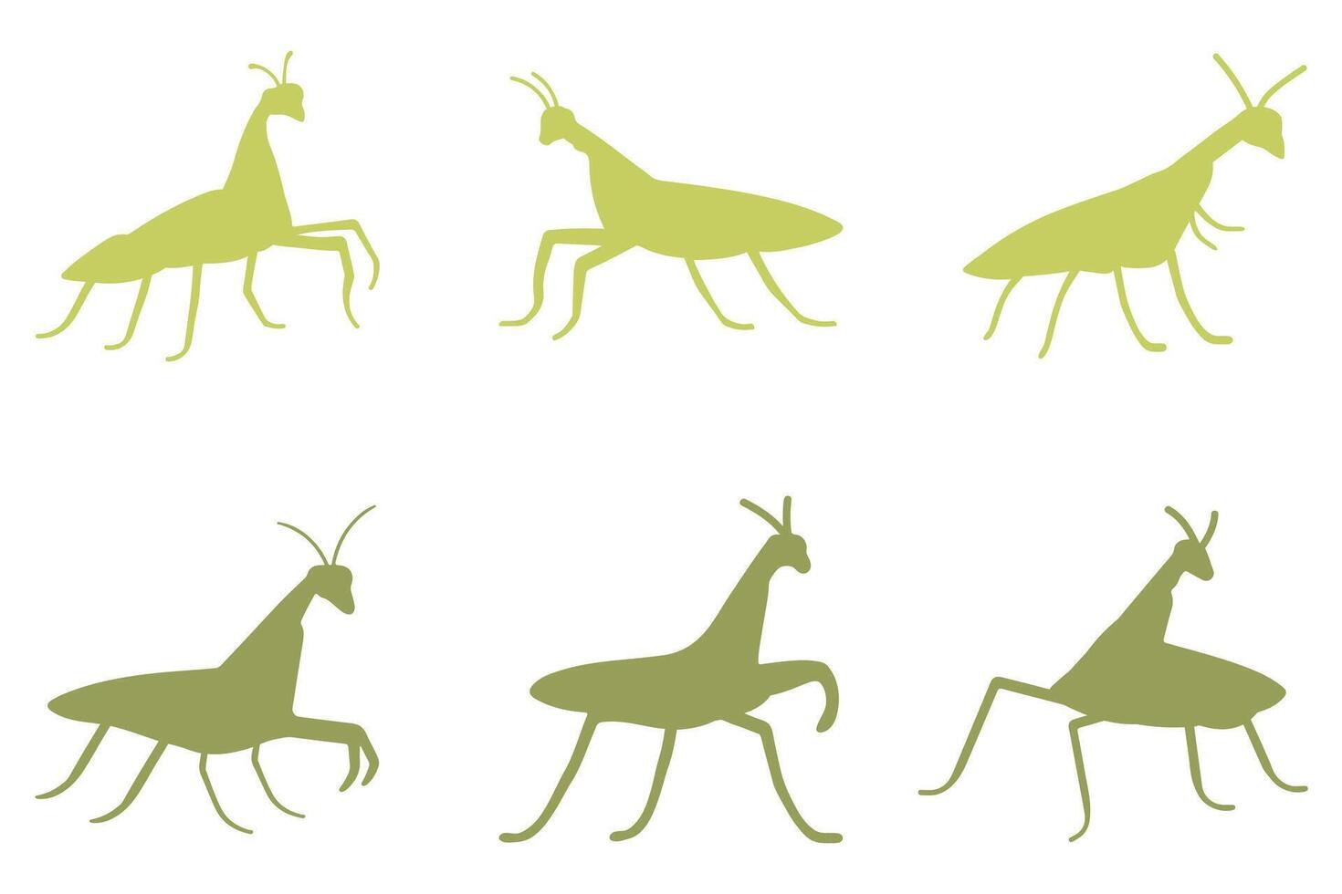 Mantis Silhouette Icon Set Design vector