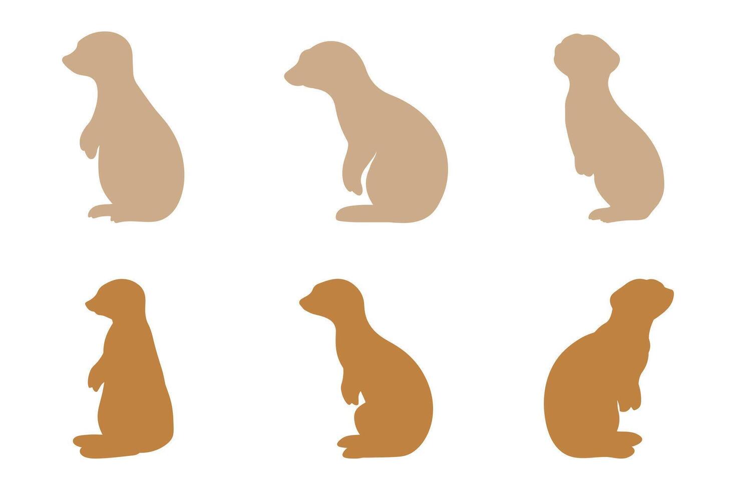 Meerkat Silhouette Icon Set Design vector