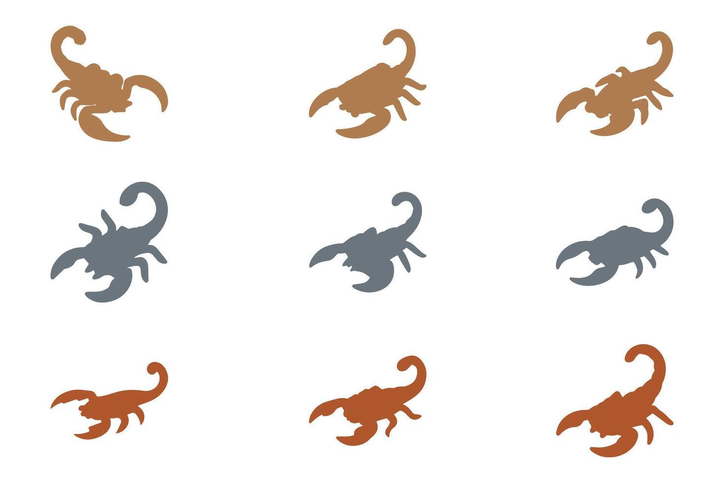 Scorpion Silhouette Icon Set. Animal Illustration Design vector