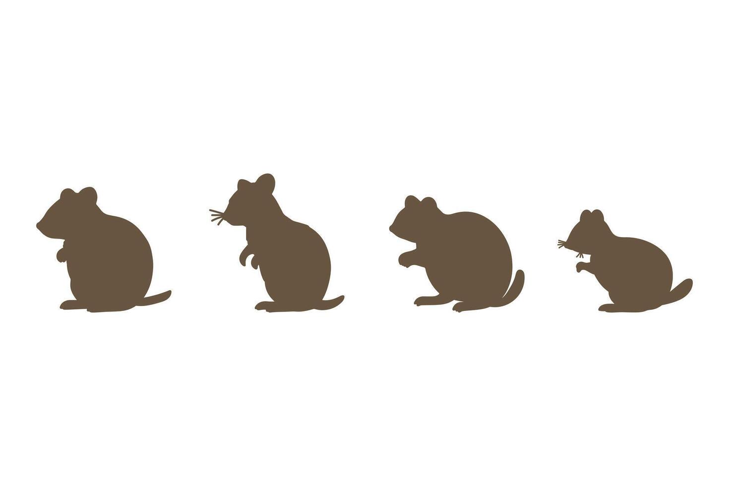 Quokka Silhouette Icon Set. Animal Illustration Design vector