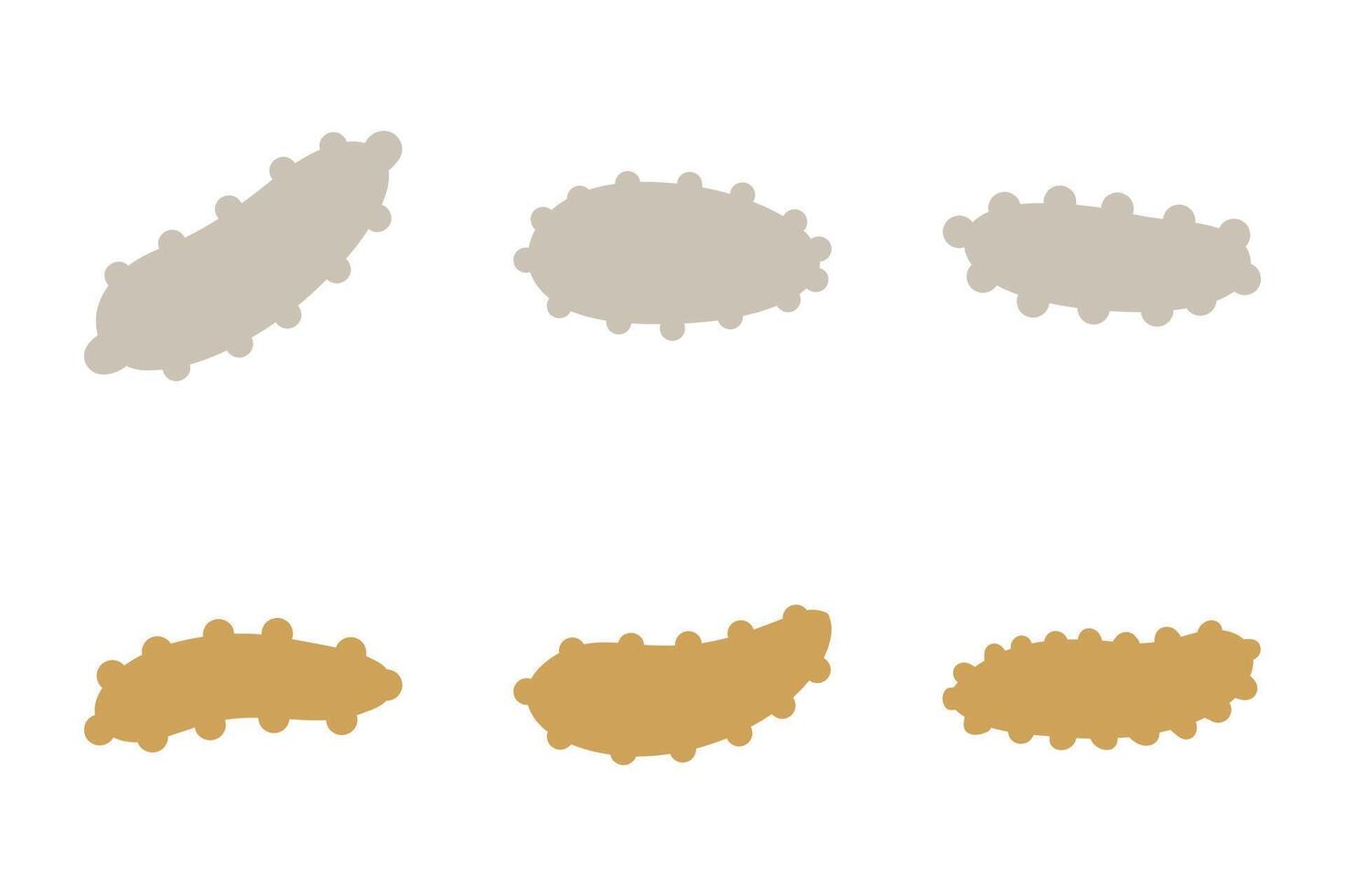 Sea Cucumber Silhouette Icon Set. Animal Illustration Design vector