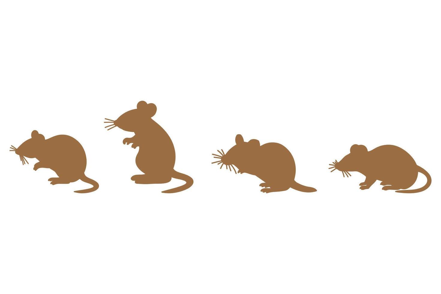 Rat Silhouette Icon Set. Animal Illustration Design vector