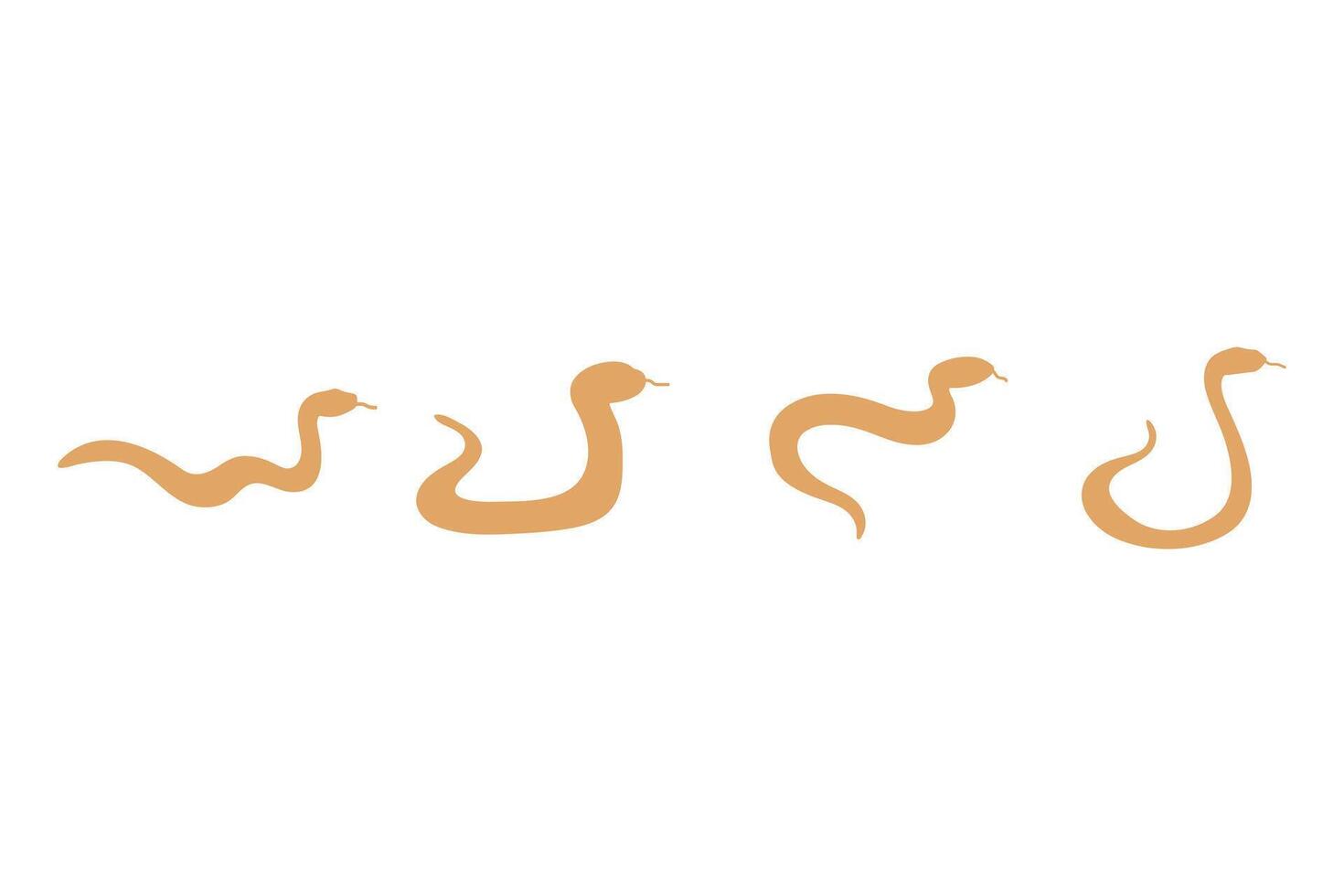 Rattle Snake Silhouette Icon Set. Animal Illustration Design vector
