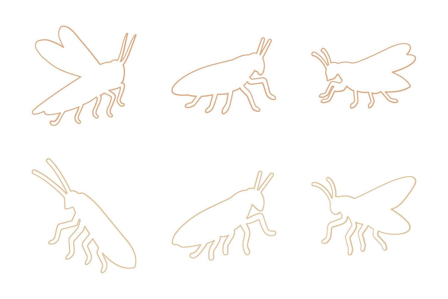 Locust Outline Icon Set Design vector