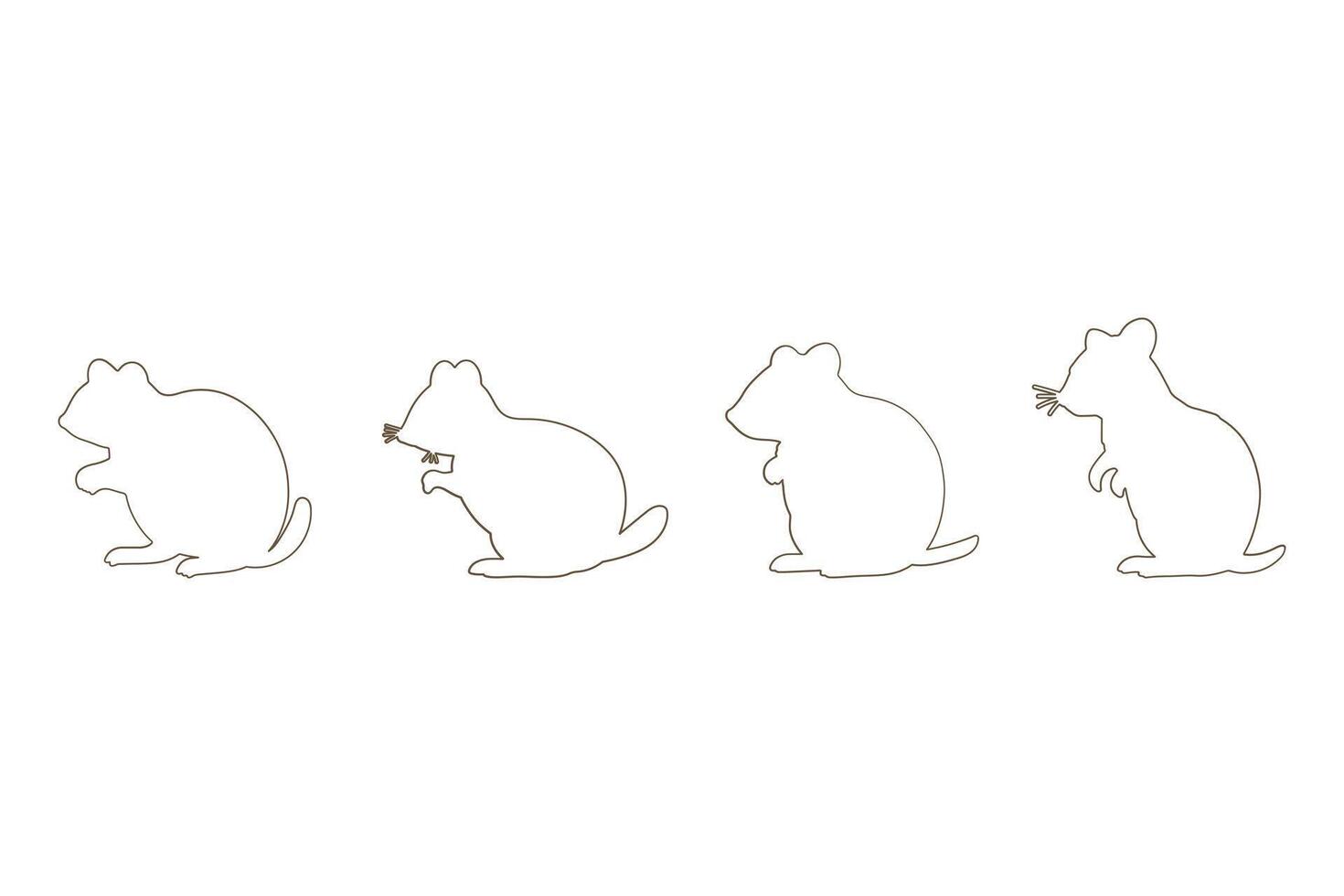 Quokka Outline Icon Set. Animal Illustration Design vector