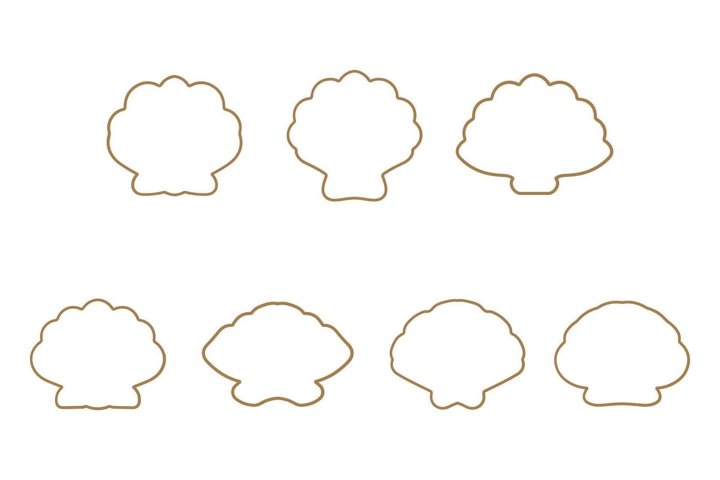 Scallop Outline Icon Set. Animal Illustration Design vector
