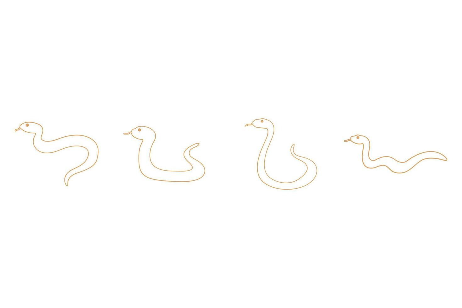 Rattle Snake Outline Icon Set. Animal Illustration Design vector