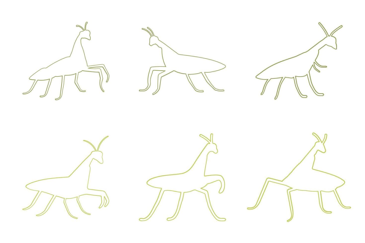Mantis Outline Icon Set Design vector