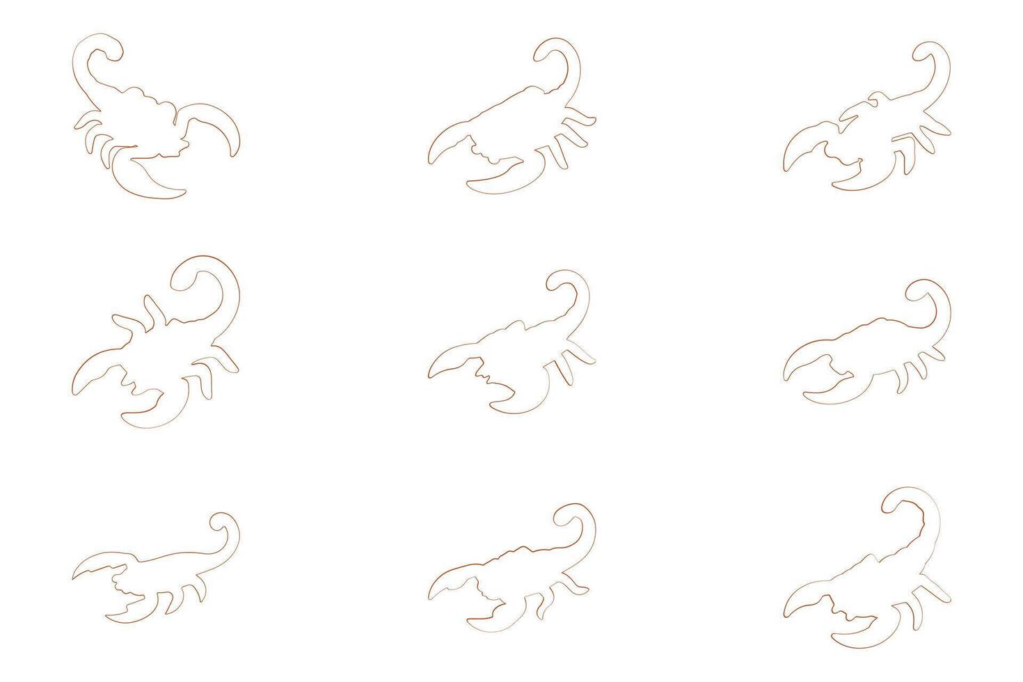 Scorpion Outline Icon Set. Animal Illustration Design vector