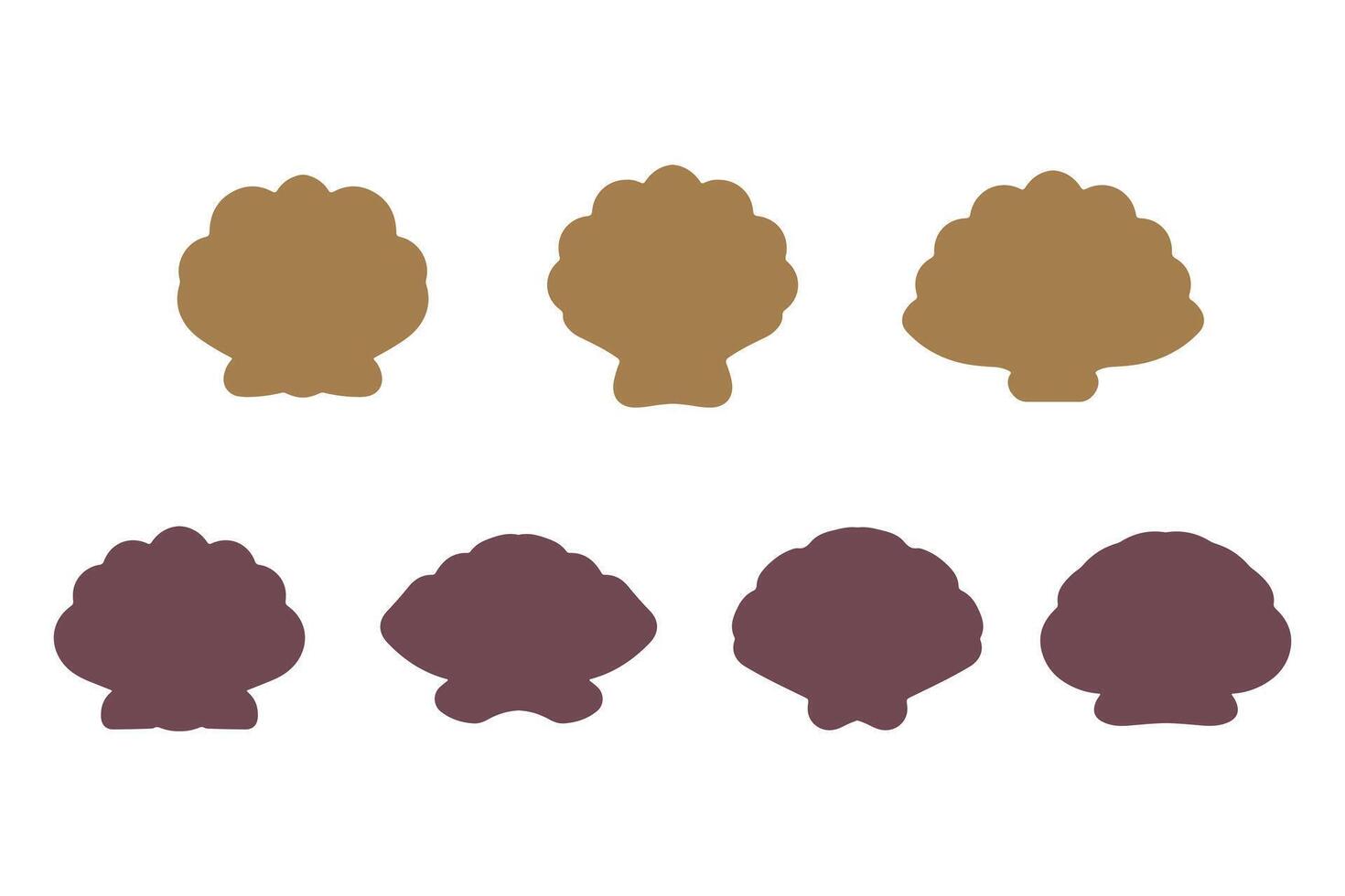 Scallop Silhouette Icon Set. Animal Illustration Design vector