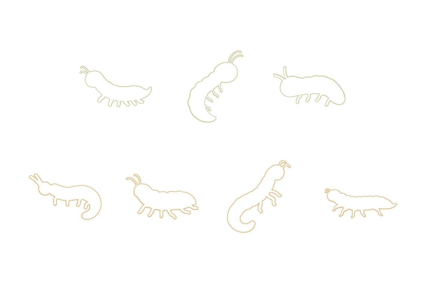 Maggot Outline Icon Set Design vector