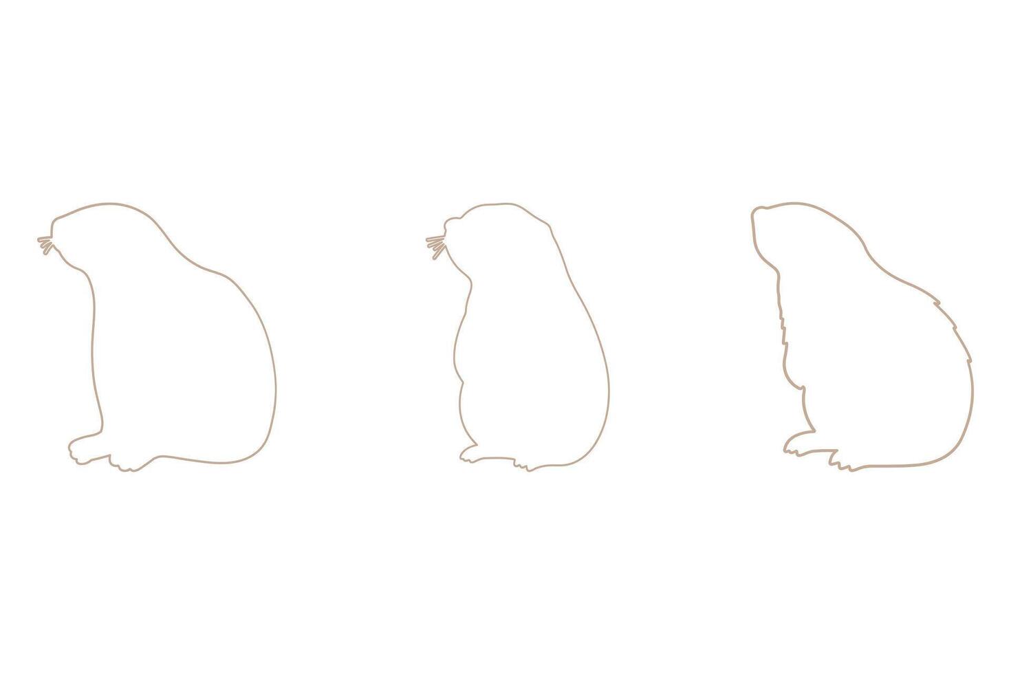 Marmot Outline Icon Set Design vector