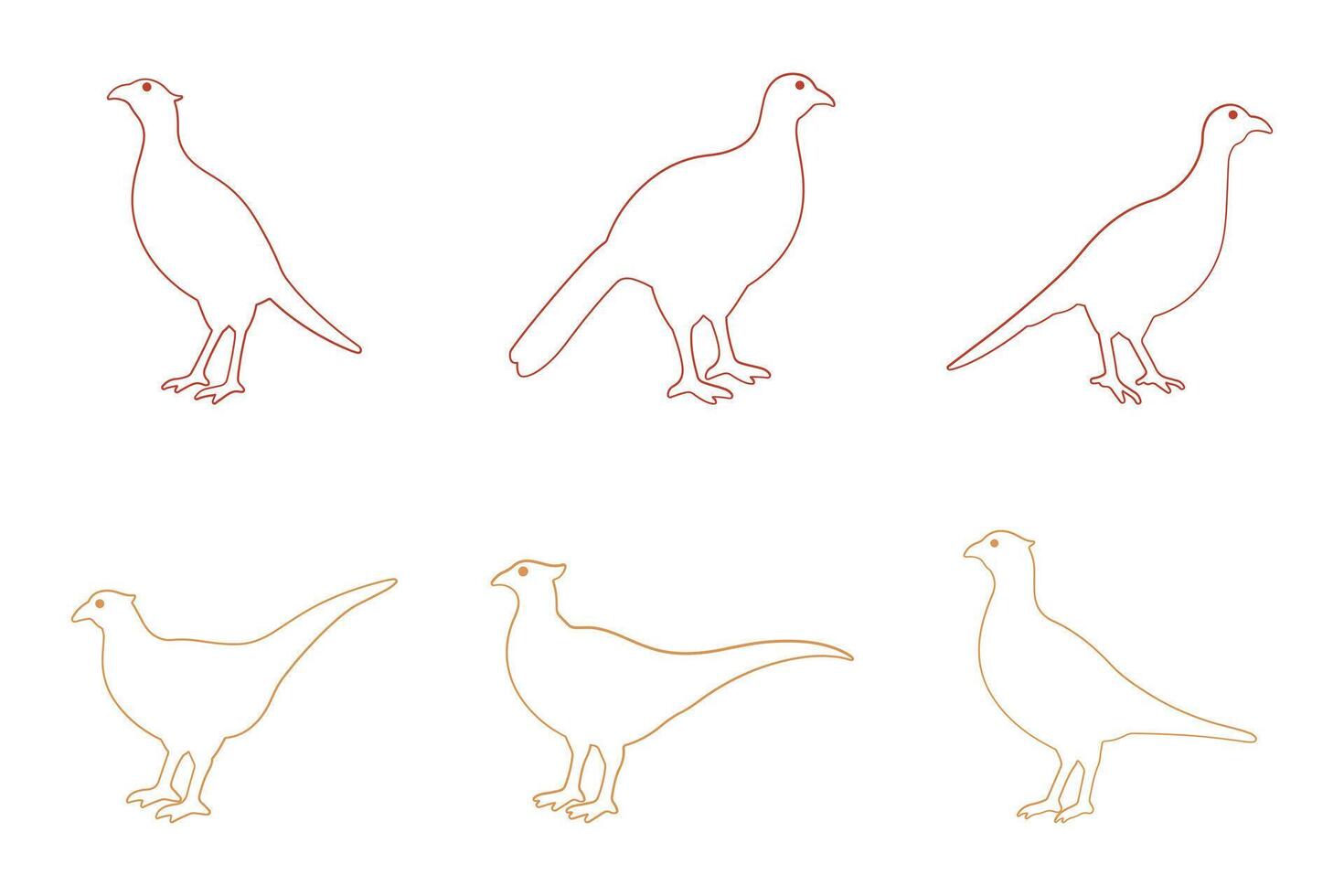 Pheasant Bird Outline Icon Set. Animal Illustration Design vector