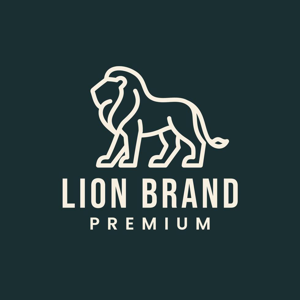 A sleek and modern logo featuring a minimalist lion illustration, symbolizing strength and premium quality. Ideal for luxury, fashion, and high-end brand identities. vector