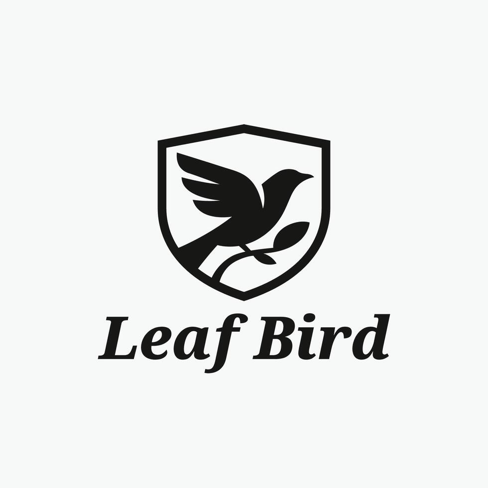 Leaf bird logo with the title 'leaf bird logo' vector