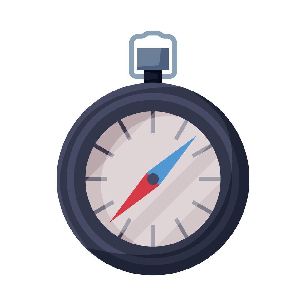 Compass Tool, Navigation Equipment Flat Style Illustration on White Background vector