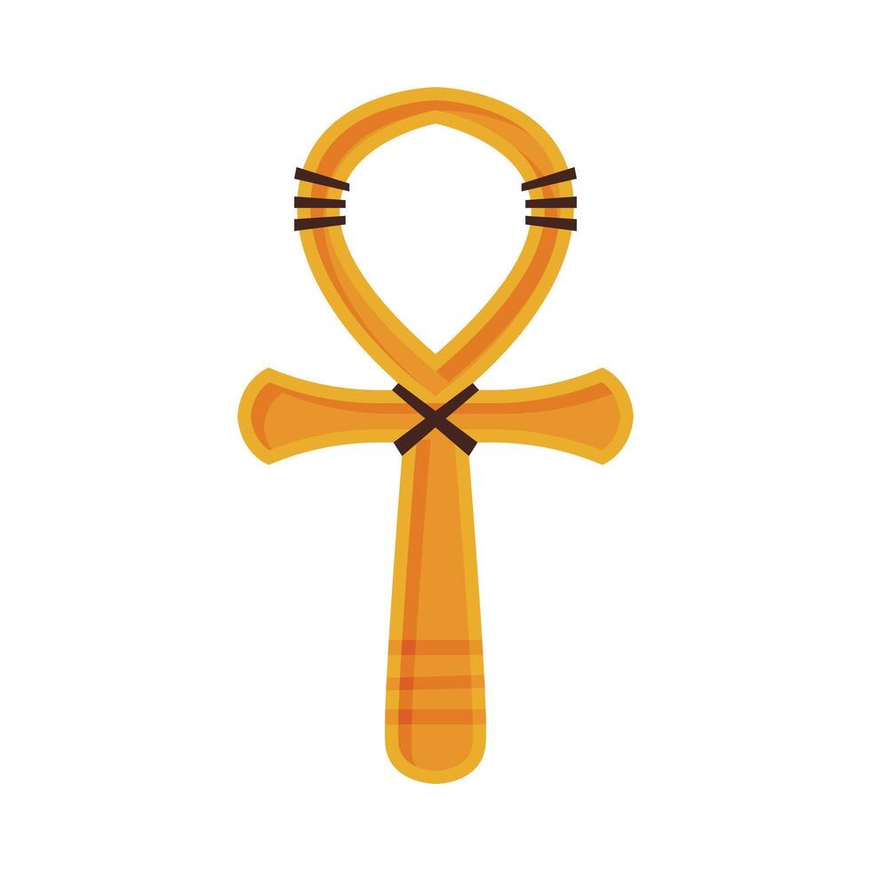 Ankh Cross, Ancient Religious Sign of Egypt Flat Style Illustration on White Background vector