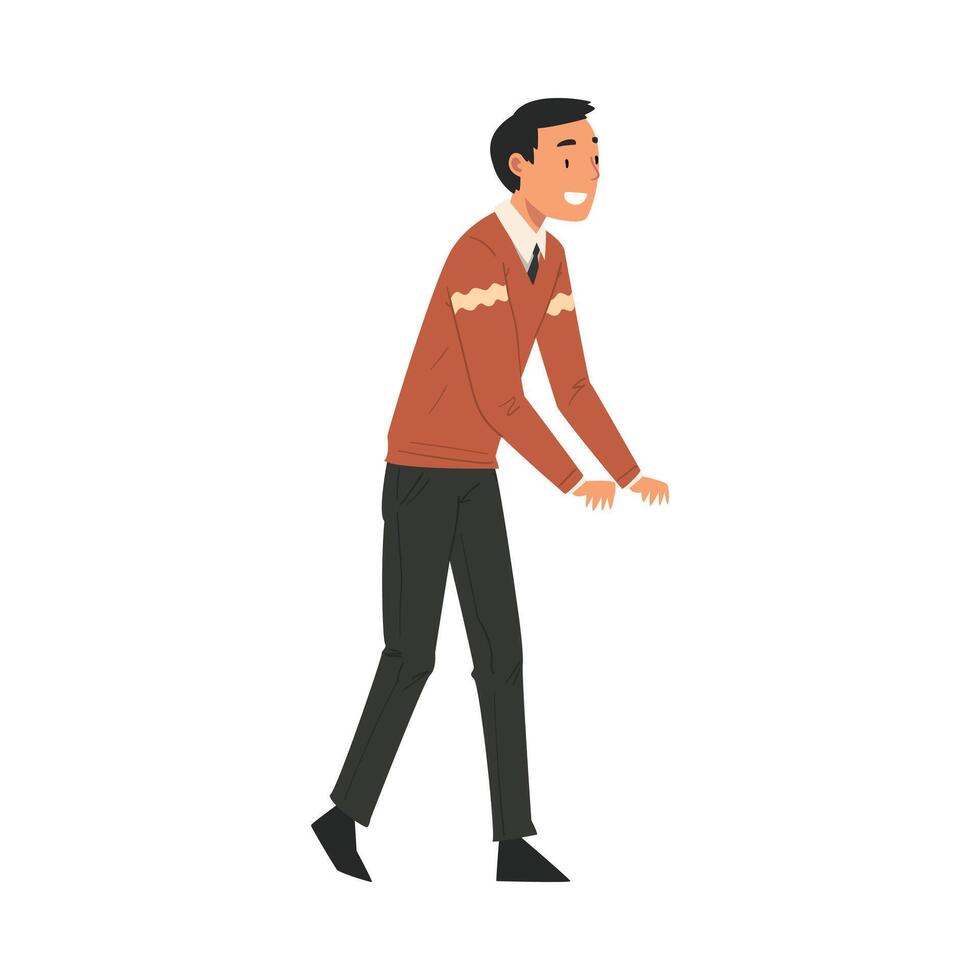 Cheerful Businessman Character, Smiling Office Worker Cartoon Illustration vector