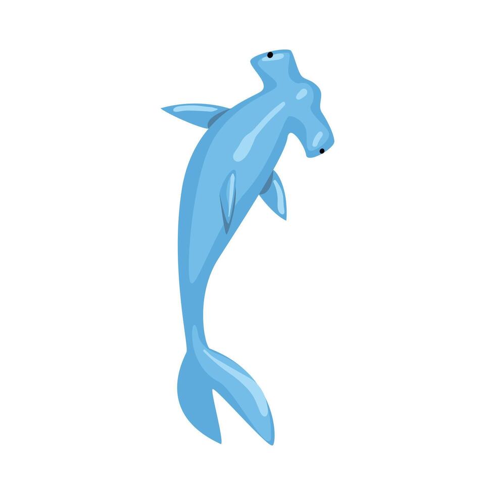 Hammerhead Shark, Marine Life Element, Sea or Ocean Animal Illustration vector