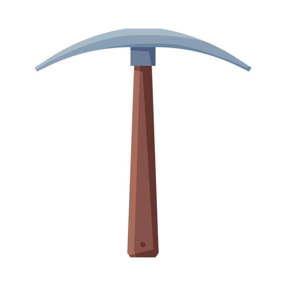 Pickaxe Tool, Mining or Geology Industry Instrument Flat Style Illustration on White Background vector