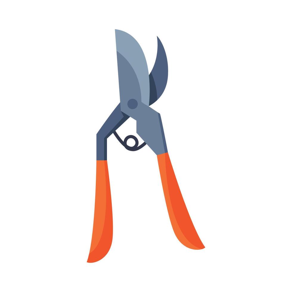 Garden Pruner, Agriculture Work Equipment Flat Style Illustration on White Background vector