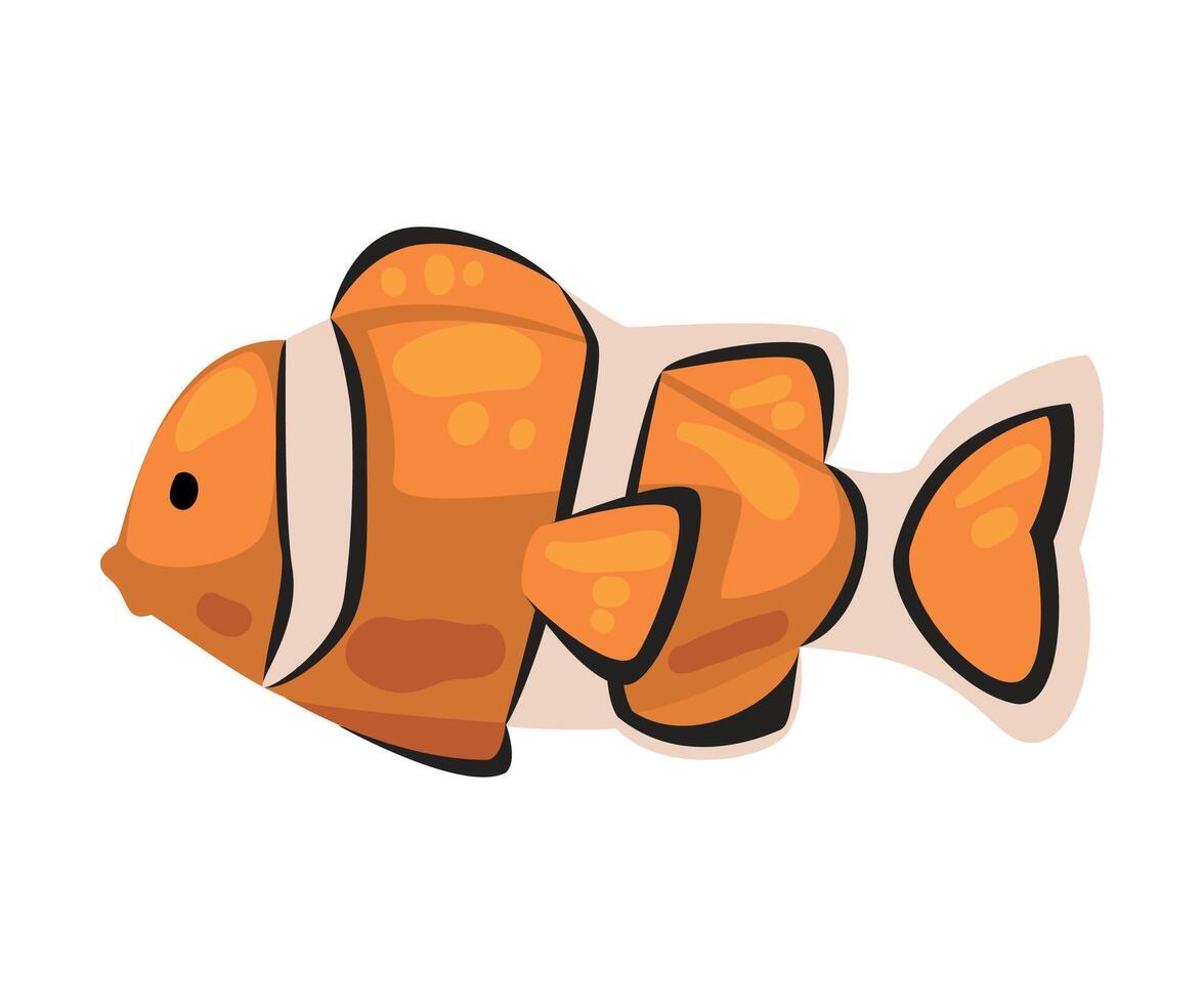 Clown Fish, Marine Life Element, Sea or Ocean Creature Illustration vector