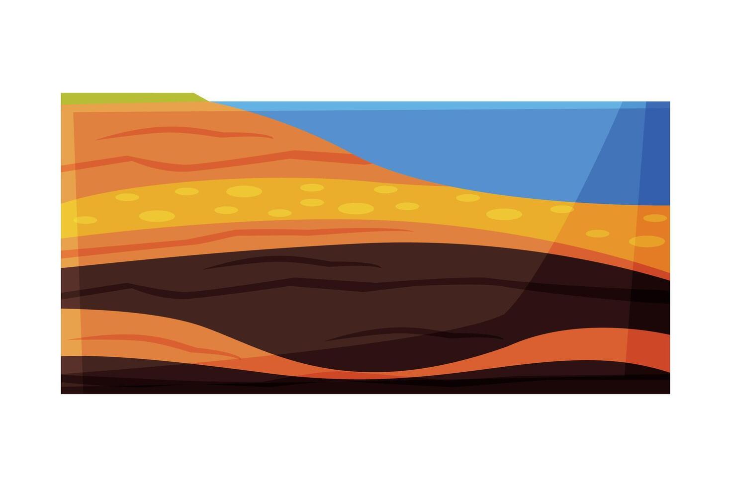 Cut of Soil, Ground Layers Flat Style Illustration on White Background vector