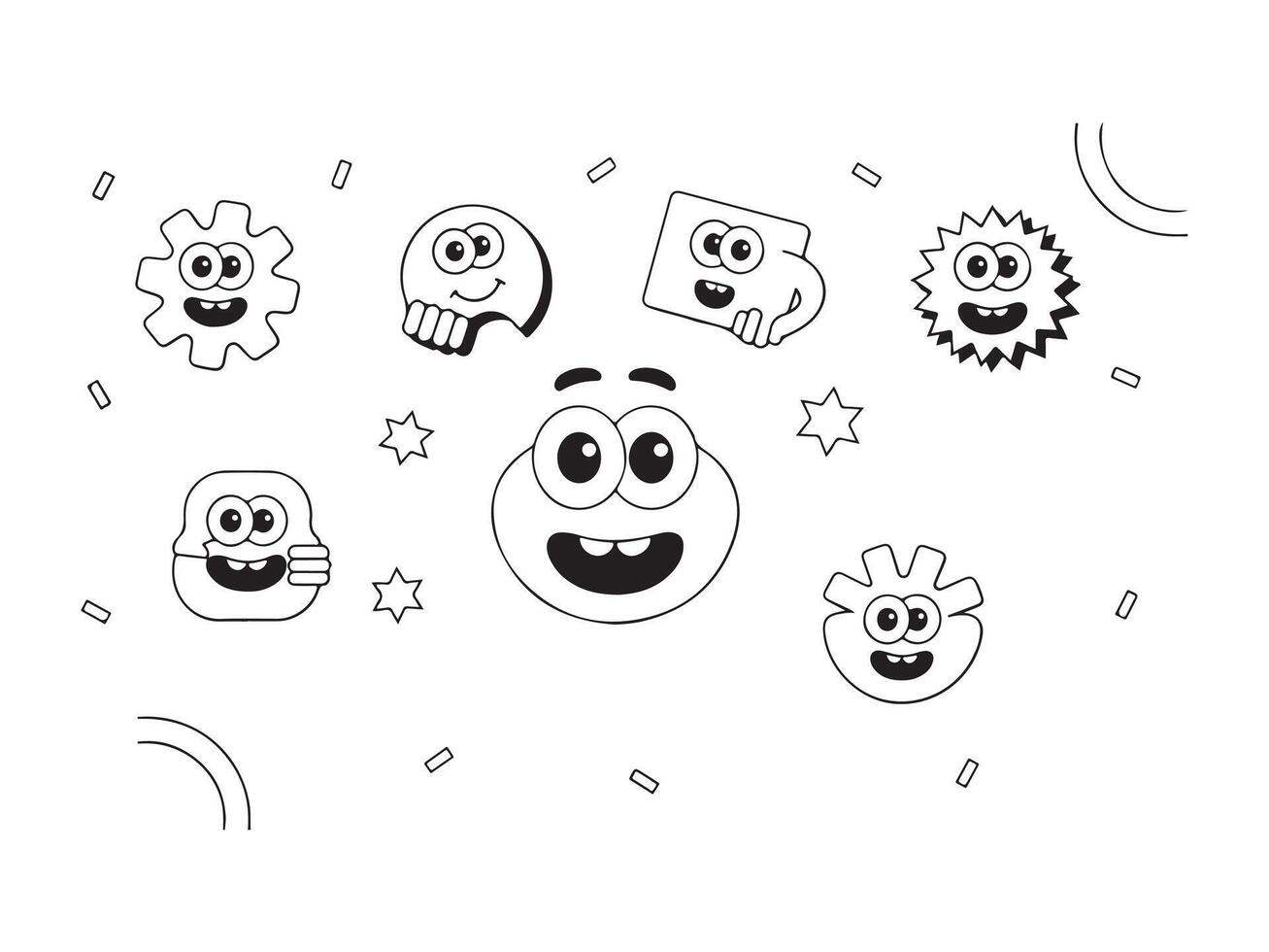 Fun Cartoon Characters in a Playful Design vector