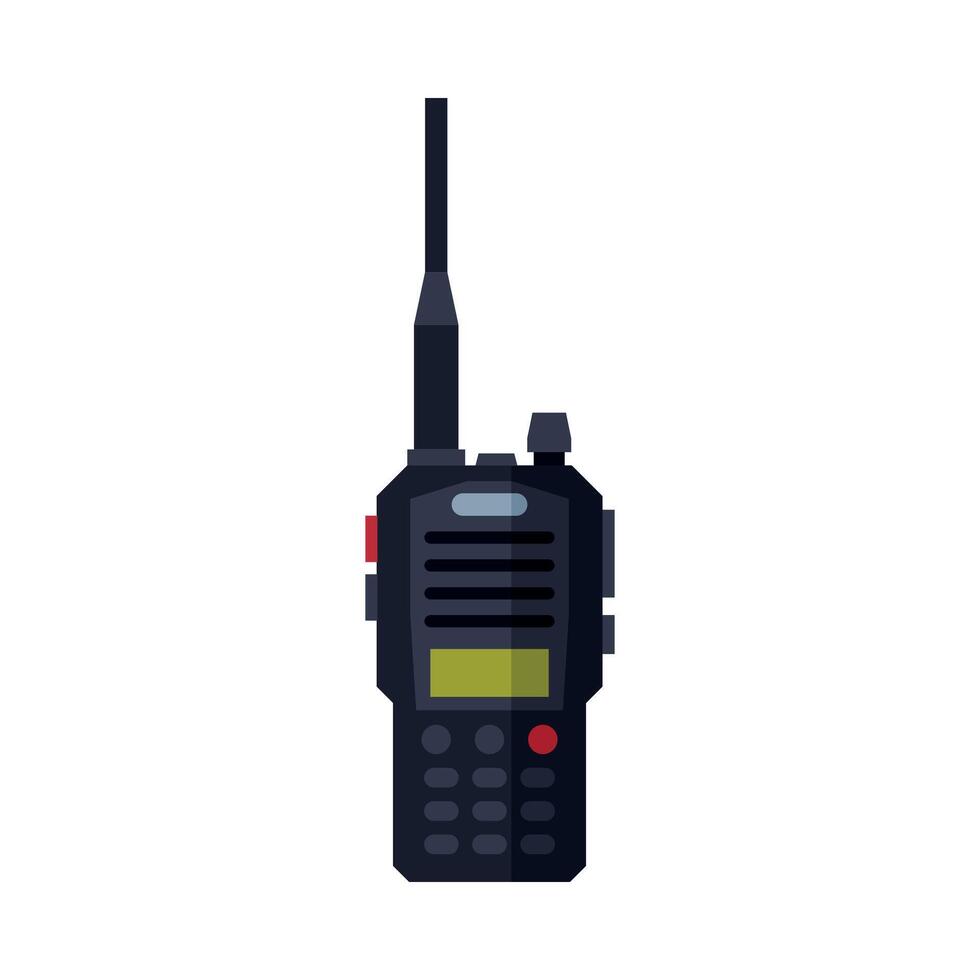 Radio Transmitter Portable Device, Firefighting Equipment Flat Style Illustration on White Background vector