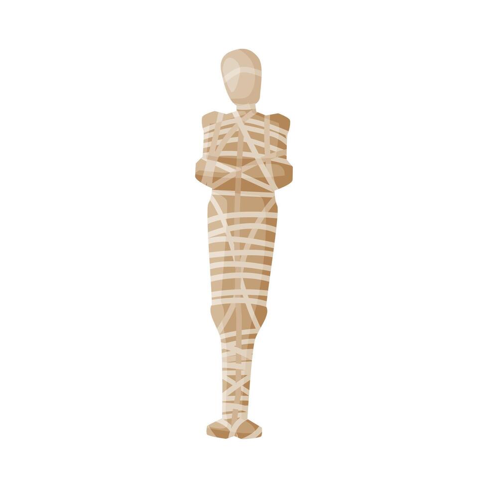 Egyptian Mummy, Ancient Symbol of Egypt Flat Style Illustration on White Background vector