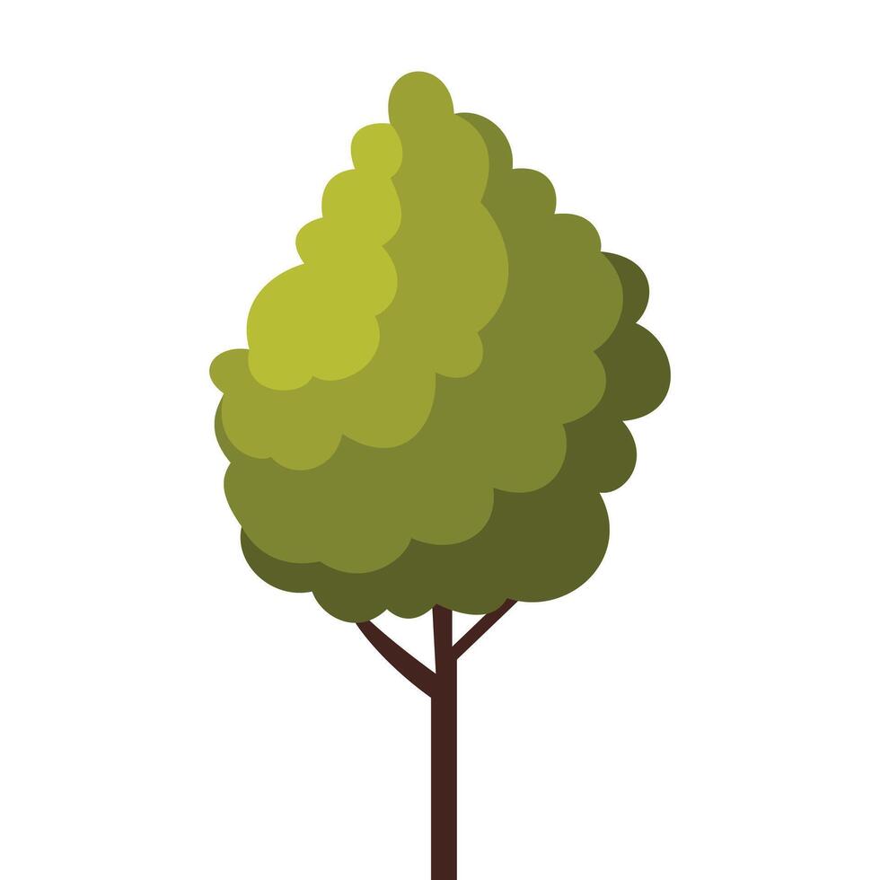 Green Tree, Summer Landscape Design Element, Flat Style Illustration on White Background vector