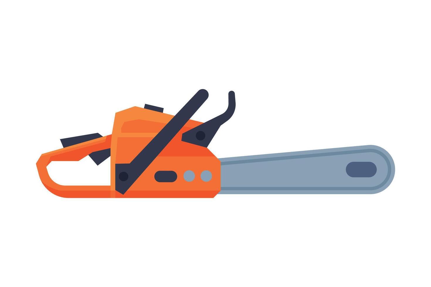 Red Chainsaw, Firefighting Equipment Flat Style Illustration on White Background vector