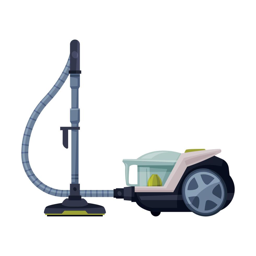 Vacuum Cleaner, House Cleaning Device Flat Style Illustration on White Background vector