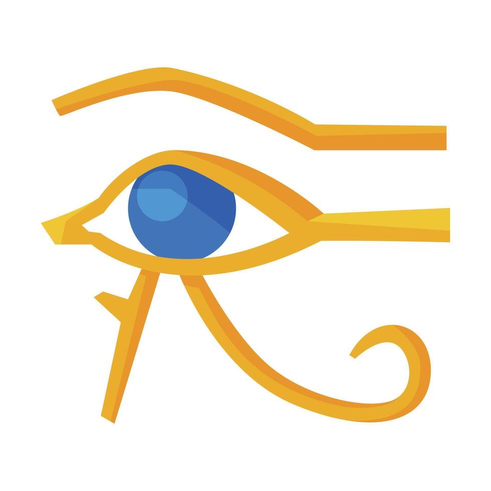 Eye of Horus Egypt Deity, Eye of Ra, Egyptian Hieroglyphic Mystical Sign, Ancient Symbol of Egypt Flat Style Illustration on White Background vector