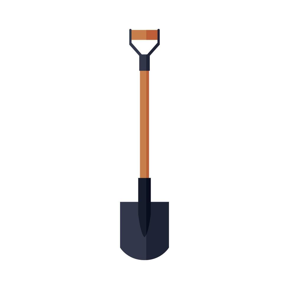 Shovel Tool, Firefighting Equipment Flat Style Illustration on White Background vector