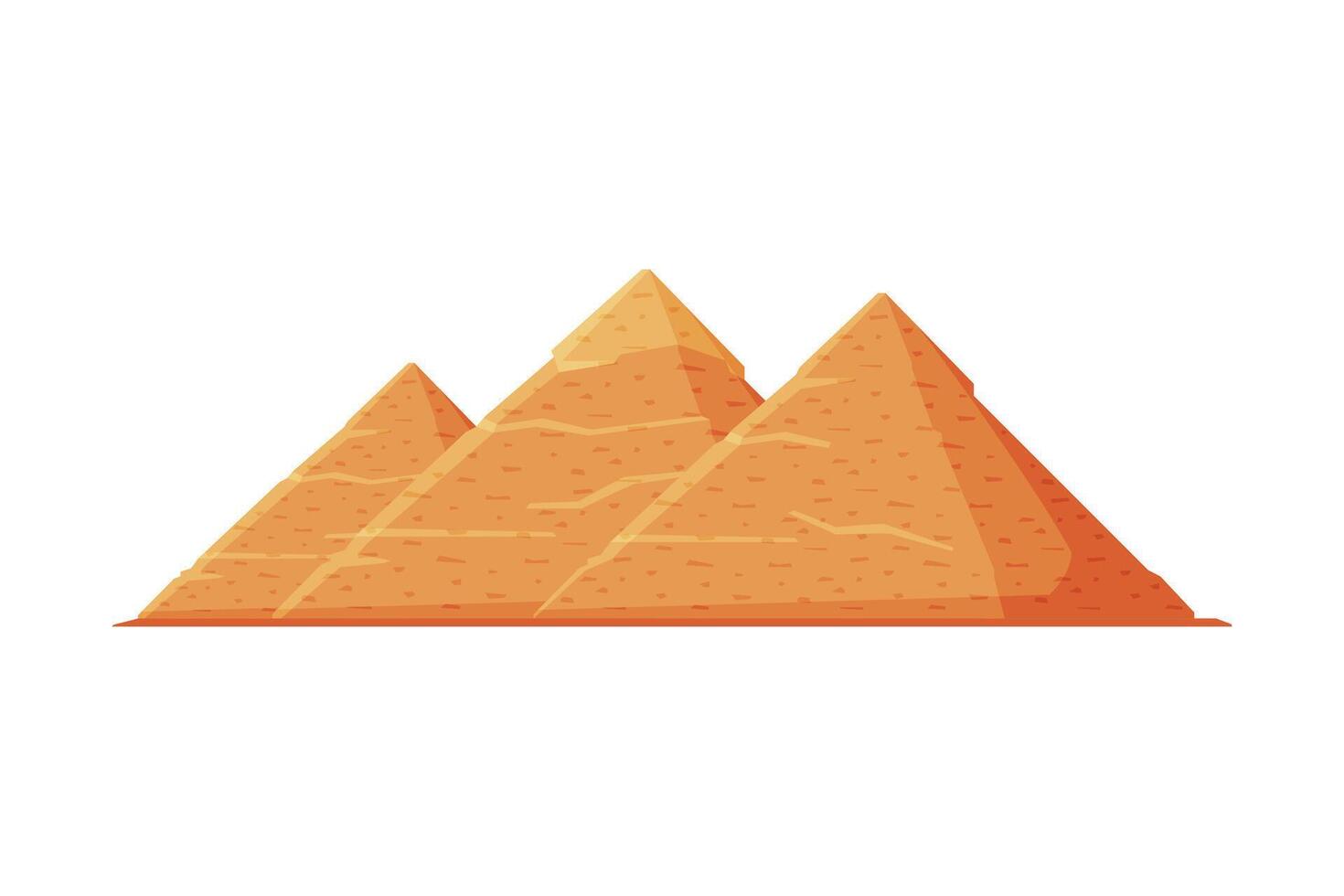 Egyptian Great Pyramids, Symbol of Egypt Flat Style Illustration on White Background vector