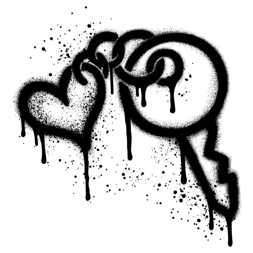 Key with heart shaped key chain. Valentine s day themed concept and t shirt design vector