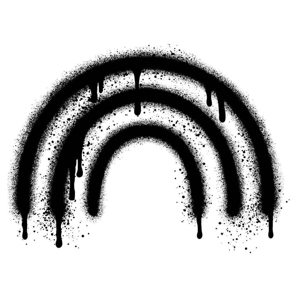 Rainbow graffiti with black spray paint. EPS 10 vector