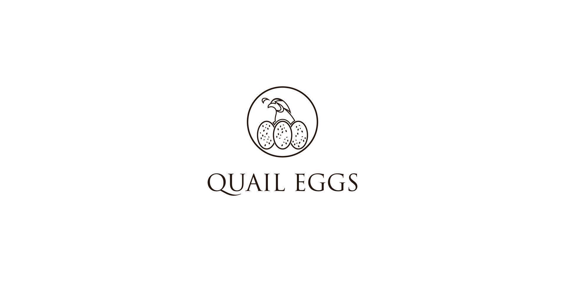 Creative quail eggs logo design with unique concept vector