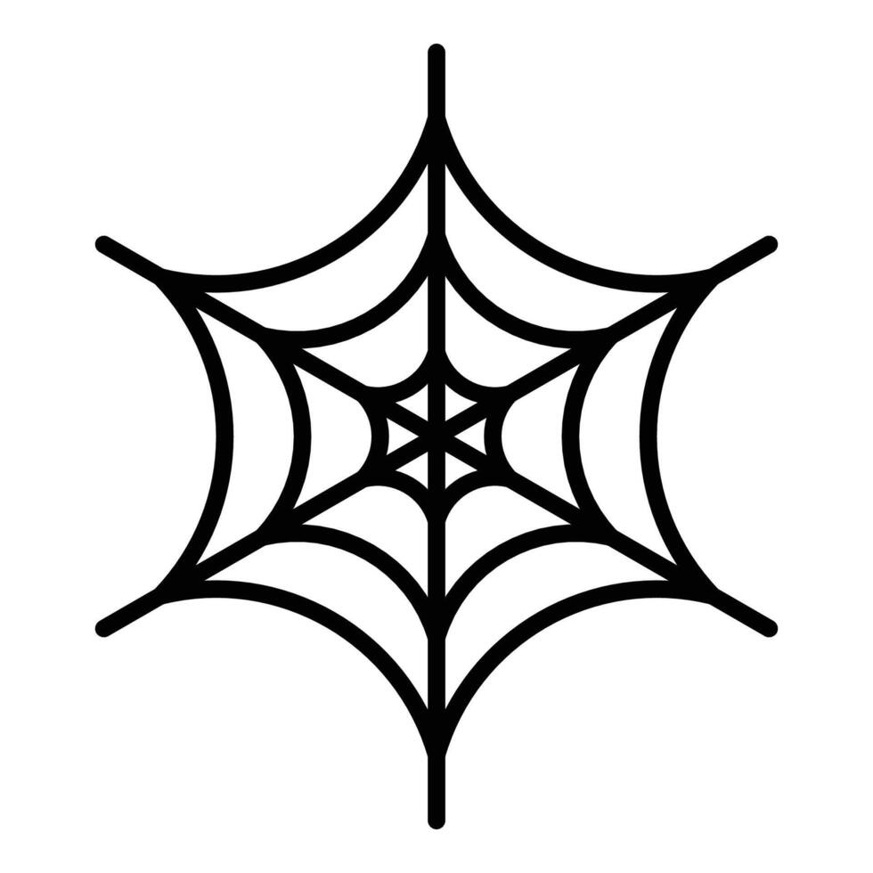 Spider web icon, commonly associated with Halloween, spooky themes, and horror concepts vector