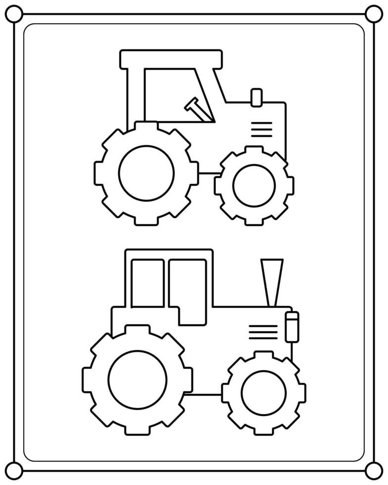 Excavator suitable for children's coloring page illustration vector