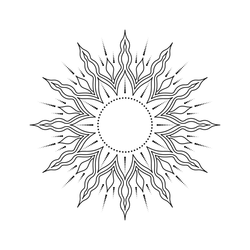 Esoteric sun on white background. vector