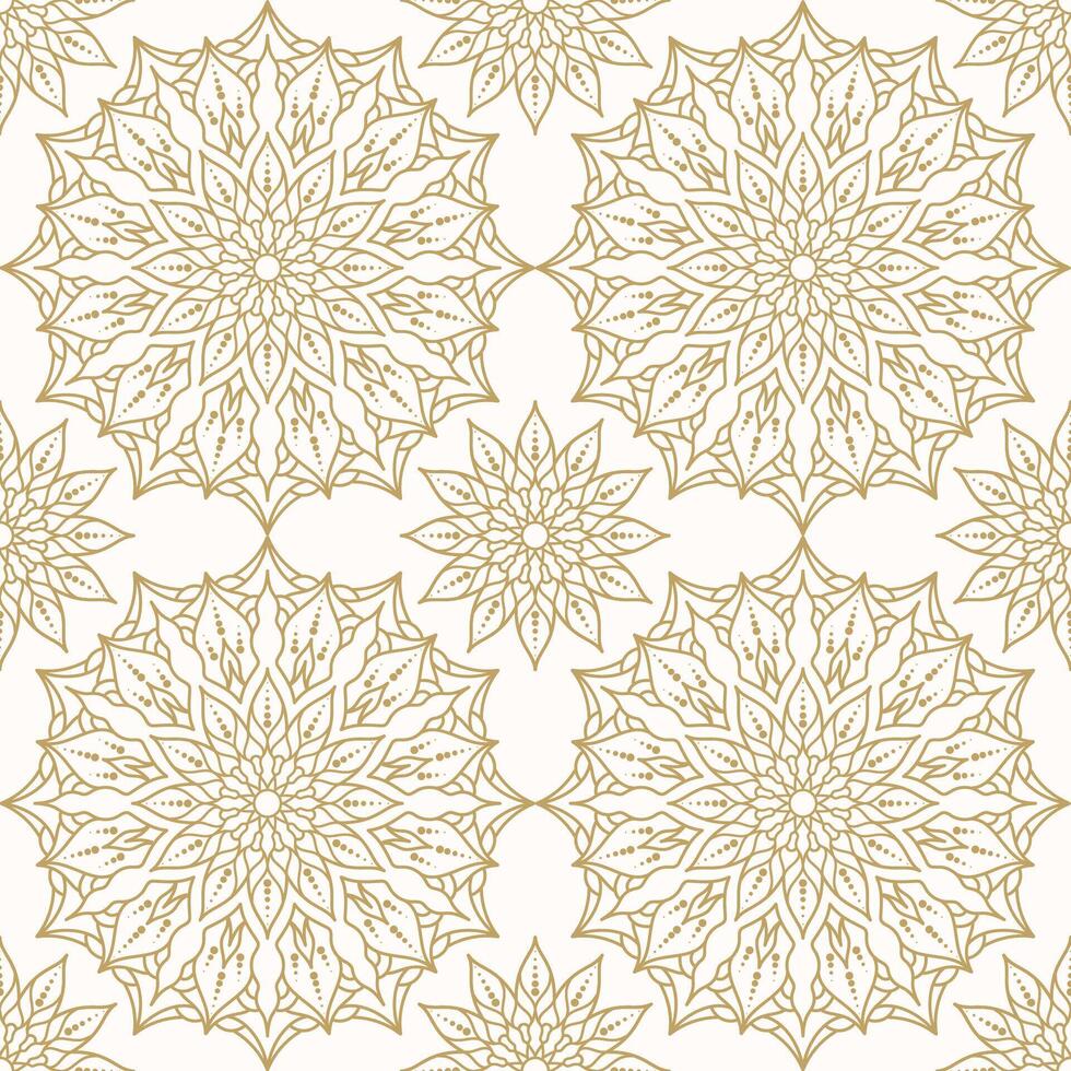 Seamless pattern with tribal ethnic mandala. vector