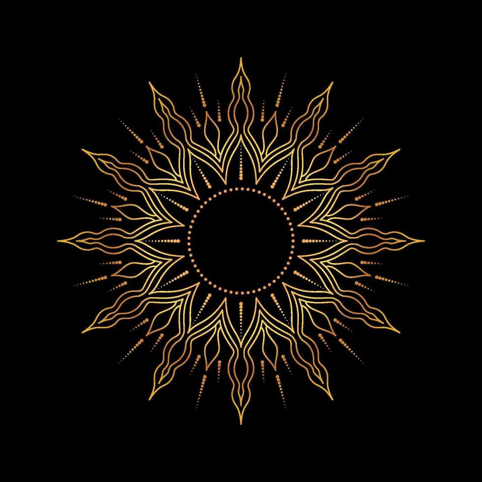 Esoteric sun in line art style vector