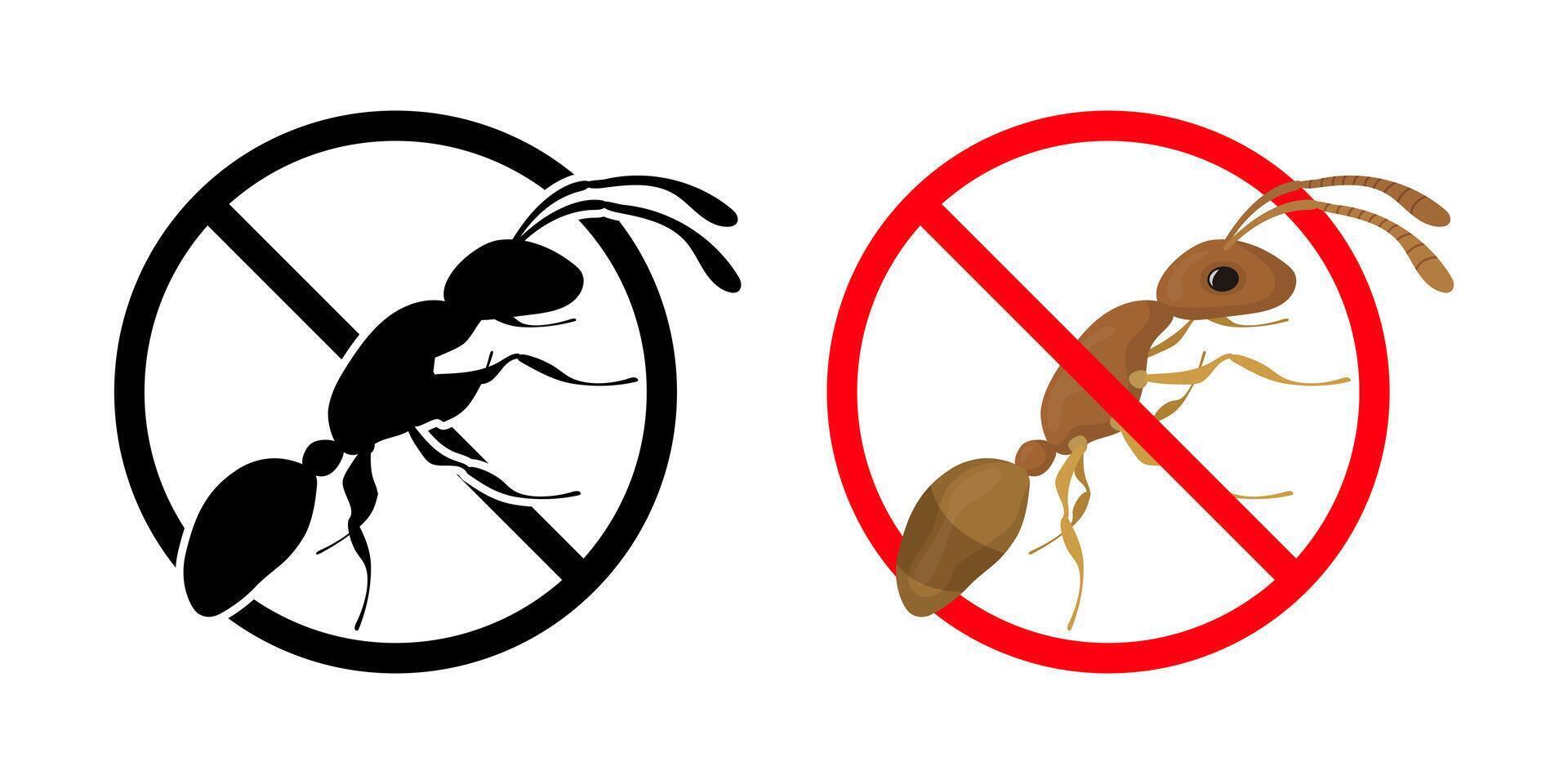 Ant Extermination Sign Depicting Pest Control and Prevention vector
