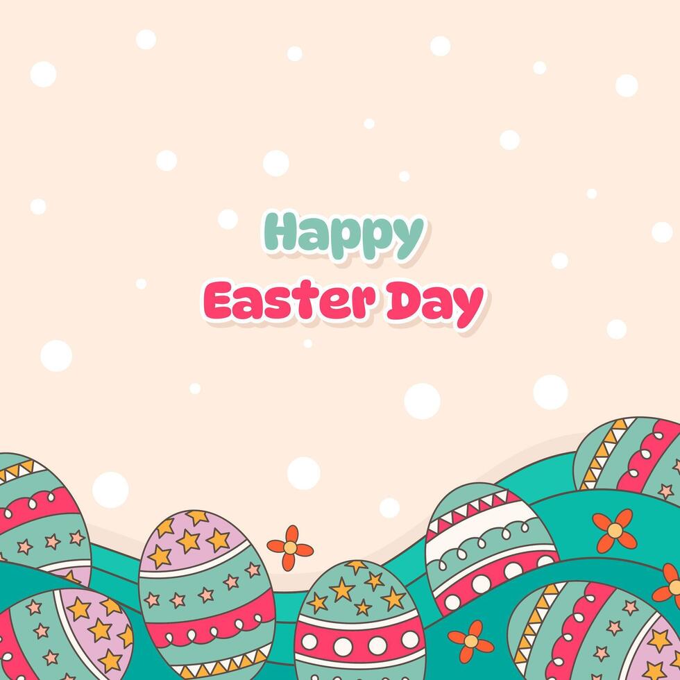 Happy easter day banner design. vector